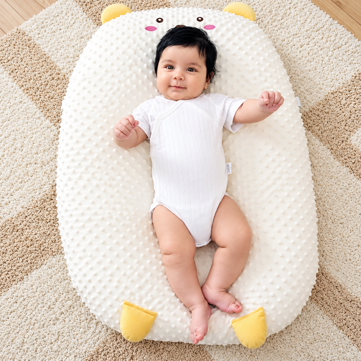 Baby Cuddle Support Pillow – Dual Arm Anti-Roll Cushion for Infants