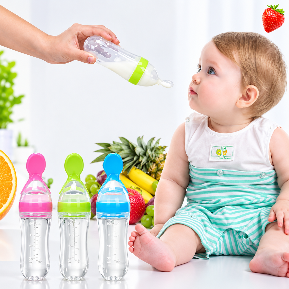 Baby Spoon Feeder – Soft Silicone Feeding Spoon & Baby Food Dispenser