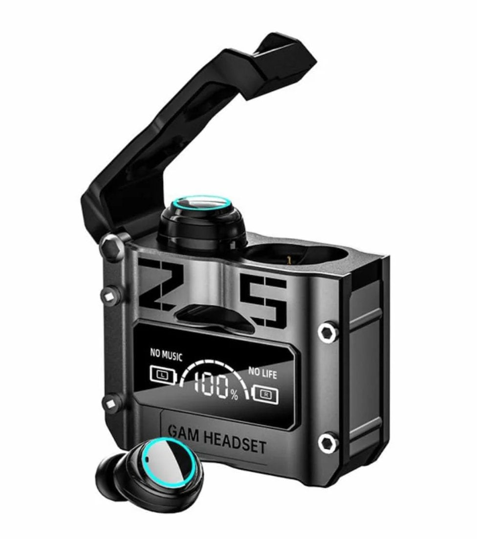 M25 BT5.3 Wireless Sport Earbuds with Environment Noise Cancelling, IPX7 Waterproof, Bluetooth Stereo, 4 Built-in Microphones, Premium Sound and Deep Bass (Black)